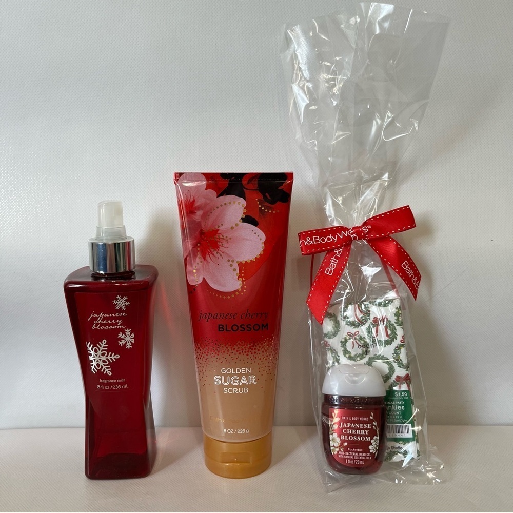 Bath & Body Works Japanese Cherry Blossom Sugar Scrub Spray Mist Hand Sanitizer